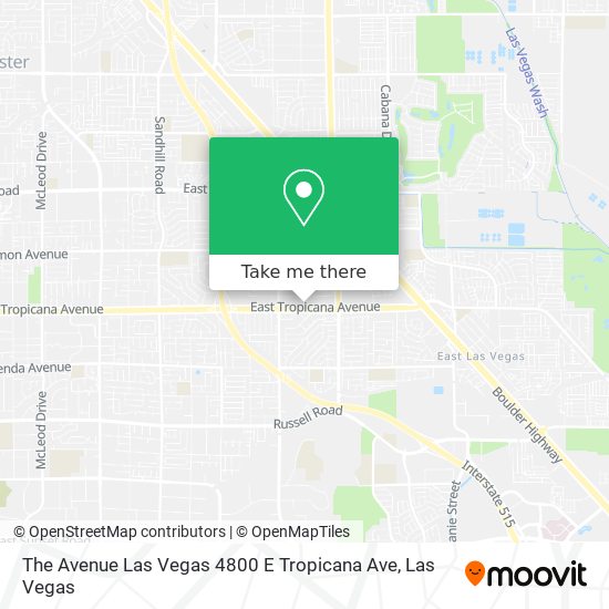 Mapa de The Avenue Las Vegas 4800 E Tropicana Ave