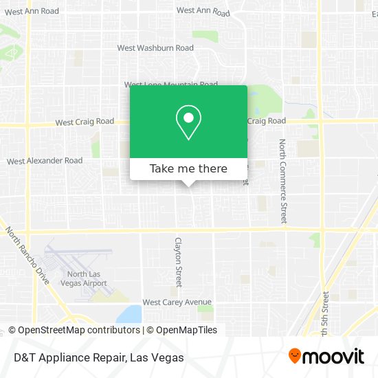 Mapa de D&T Appliance Repair
