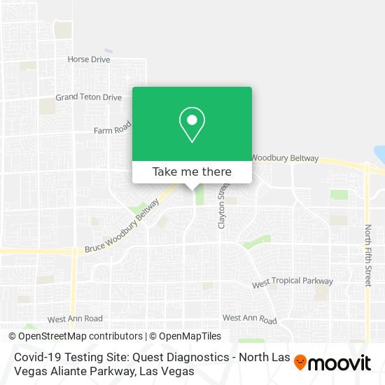 Covid-19 Testing Site: Quest Diagnostics - North Las Vegas Aliante Parkway map