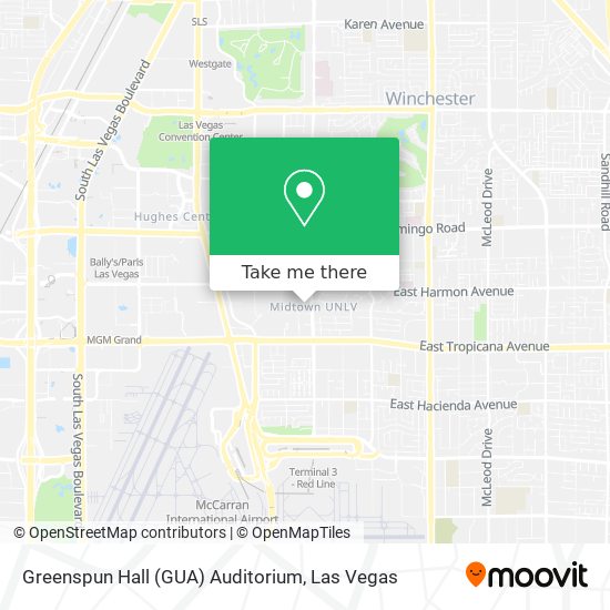 Mapa de Greenspun Hall (GUA) Auditorium