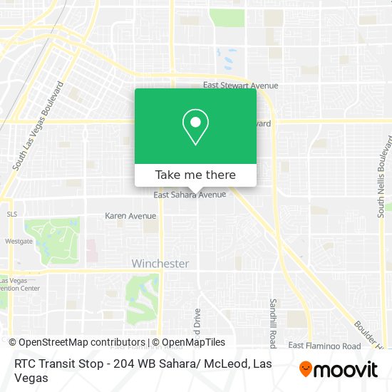RTC Transit Stop - 204 WB Sahara/ McLeod map