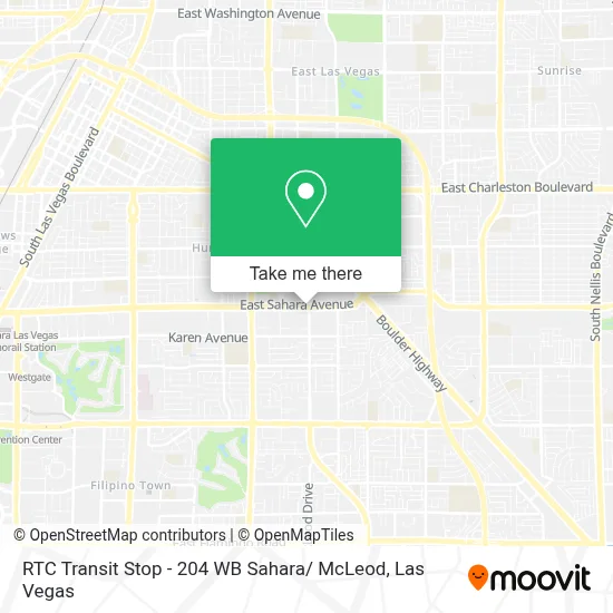 RTC Transit Stop - 204 WB Sahara/ McLeod map