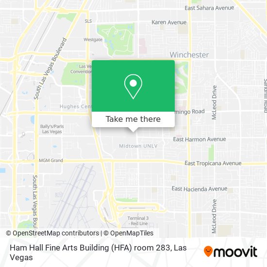 Ham Hall Fine Arts Building (HFA) room 283 map