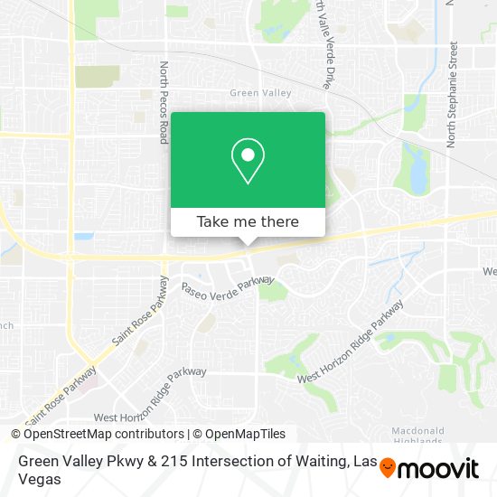 Mapa de Green Valley Pkwy & 215 Intersection of Waiting