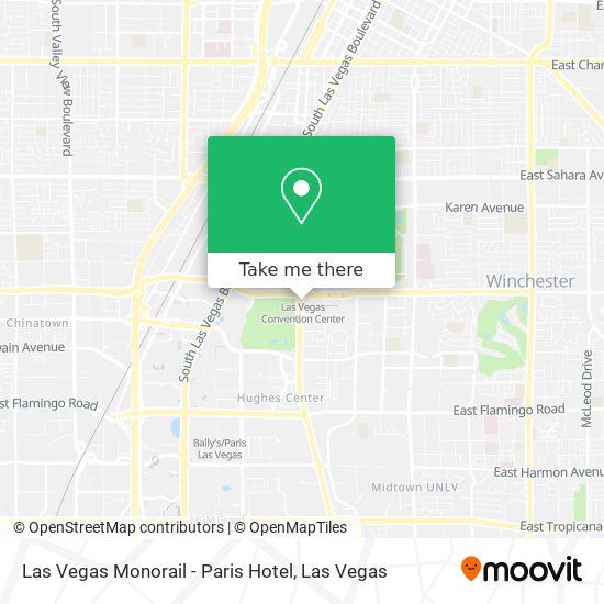 Monorail, Tram & Strip Map, Las Vegas Maps