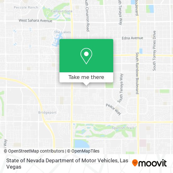 State of Nevada Department of Motor Vehicles map