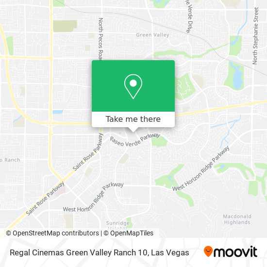 Regal Cinemas Green Valley Ranch 10 map