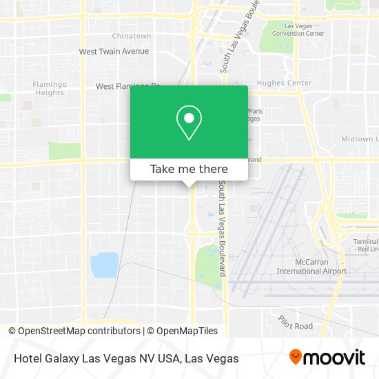 Hotel Galaxy Las Vegas NV USA map