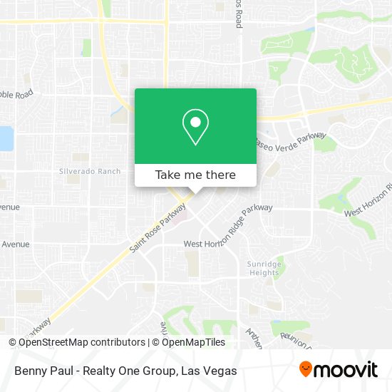 Benny Paul - Realty One Group map