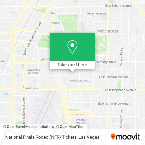 Mapa de National Finals Rodeo (NFR) Tickets