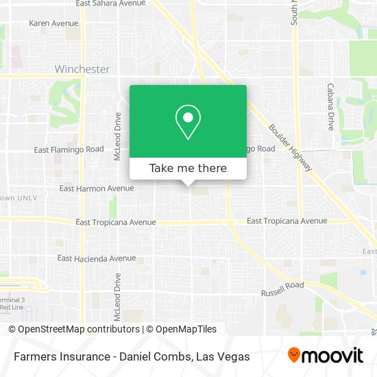 Farmers Insurance - Daniel Combs map