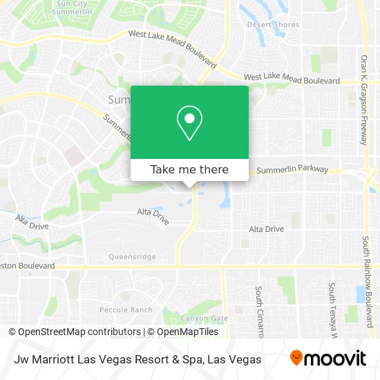 Driving directions to JW Marriott Las Vegas Resort & Spa, 221 N