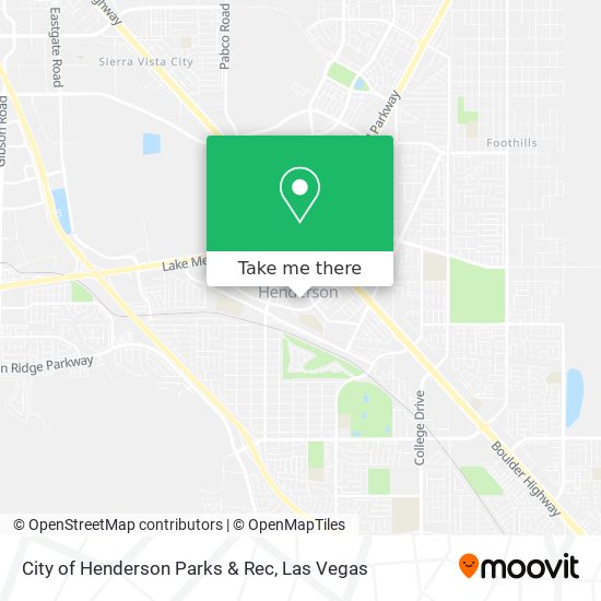 City of Henderson Parks & Rec map