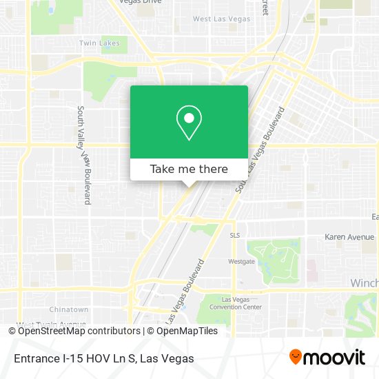 Entrance I-15 HOV Ln S map