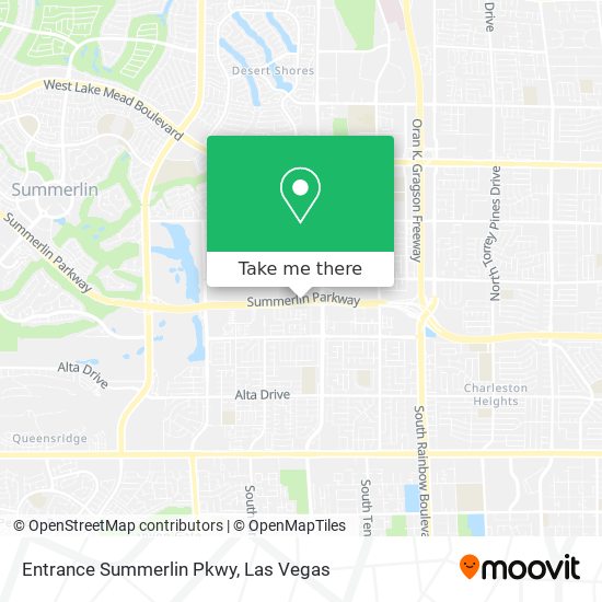 Entrance Summerlin Pkwy map