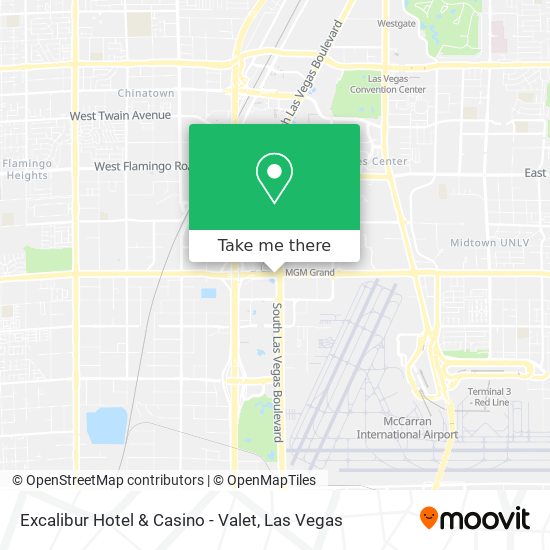 Excalibur Hotel & Casino - Valet map