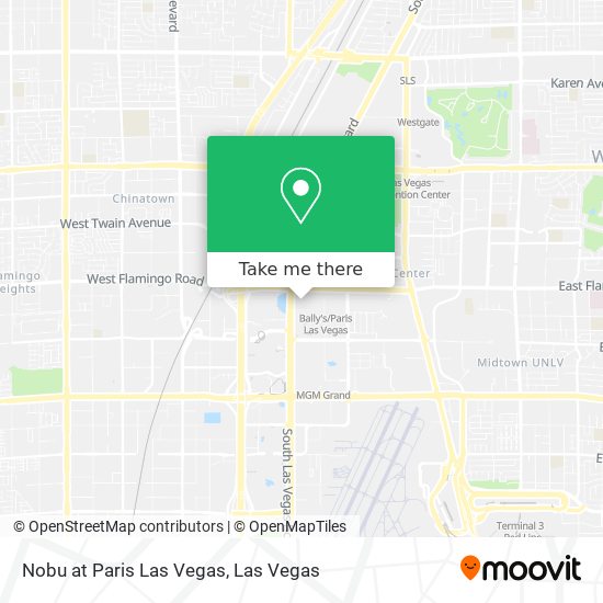 Nobu at Paris Las Vegas map