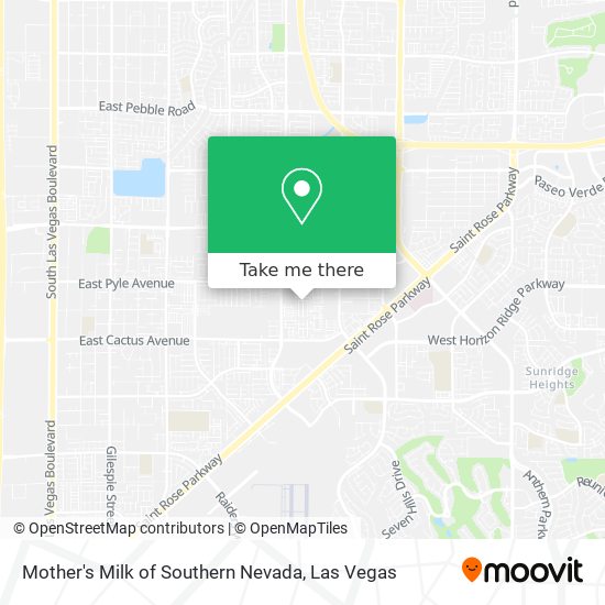Mother's Milk of Southern Nevada map
