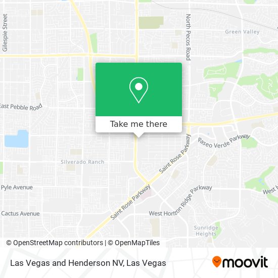Las Vegas and Henderson NV map