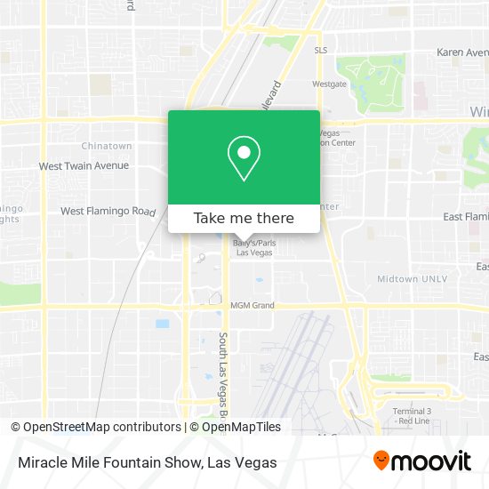 Miracle Mile Fountain Show map