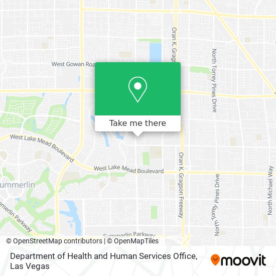 Mapa de Department of Health and Human Services Office