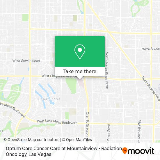 Mapa de Optum Care Cancer Care at Mountainview - Radiation Oncology