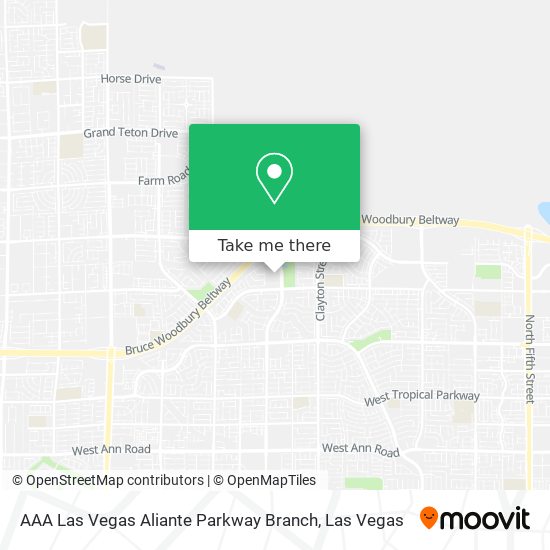 AAA Las Vegas Aliante Parkway Branch map