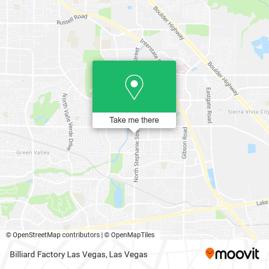 Billiard Factory Las Vegas map