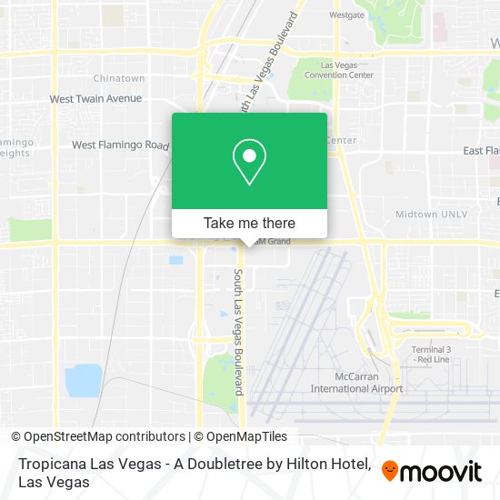 Mapa de Tropicana Las Vegas - A Doubletree by Hilton Hotel