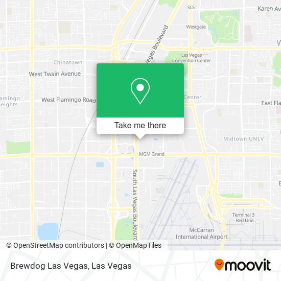 Mapa de Brewdog Las Vegas