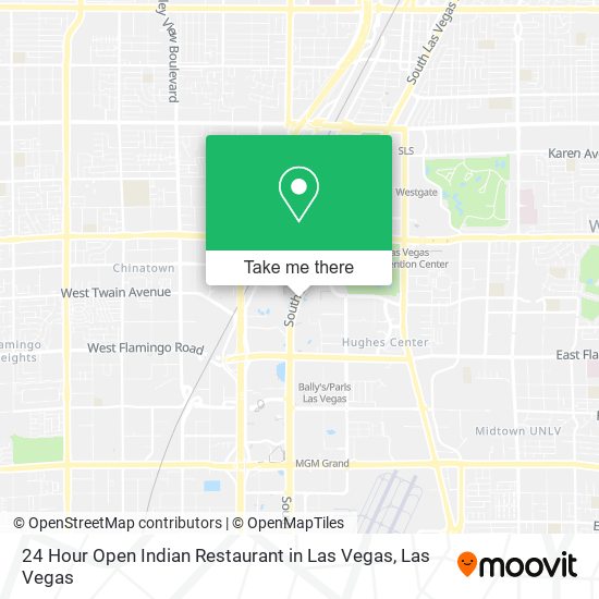 24 Hour Open Indian Restaurant in Las Vegas map