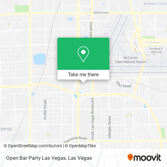 Mapa de Open Bar Party Las Vegas