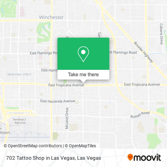 702 Tattoo Shop in Las Vegas map