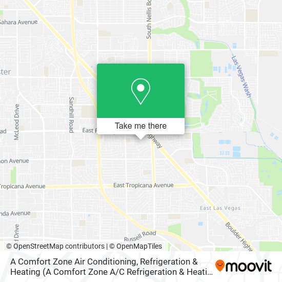 A Comfort Zone Air Conditioning, Refrigeration & Heating map