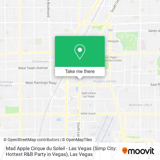 Mad Apple Cirque du Soleil - Las Vegas (Simp City: Hottest R&B Party in Vegas) map