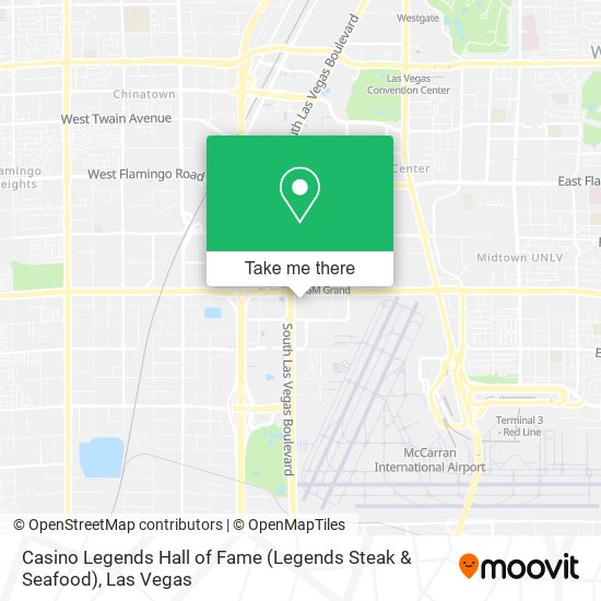 Mapa de Casino Legends Hall of Fame (Legends Steak & Seafood)