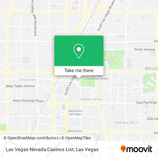 Mapa de Las Vegas Nevada Casinos List