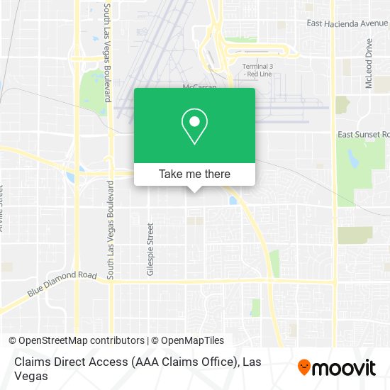 Claims Direct Access (AAA Claims Office) map