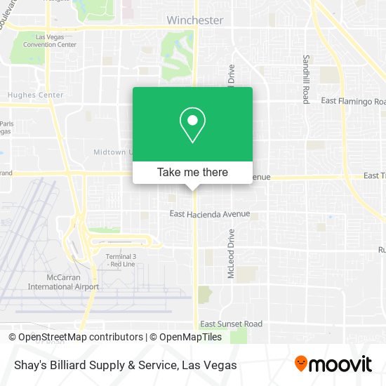 Mapa de Shay's Billiard Supply & Service