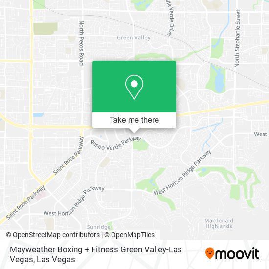 Mayweather Boxing + Fitness Green Valley-Las Vegas map