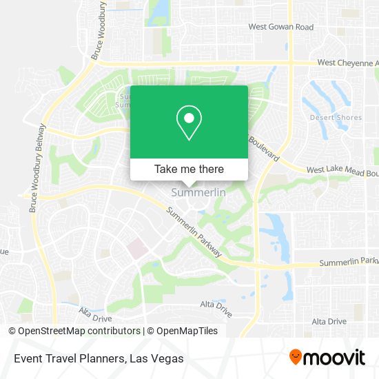 Event Travel Planners map