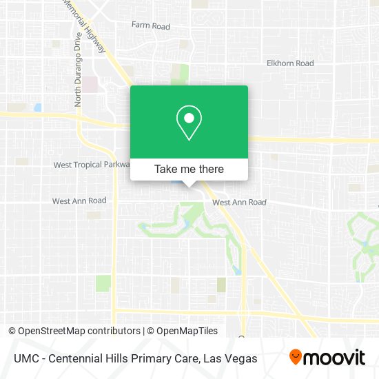 UMC - Centennial Hills Primary Care map