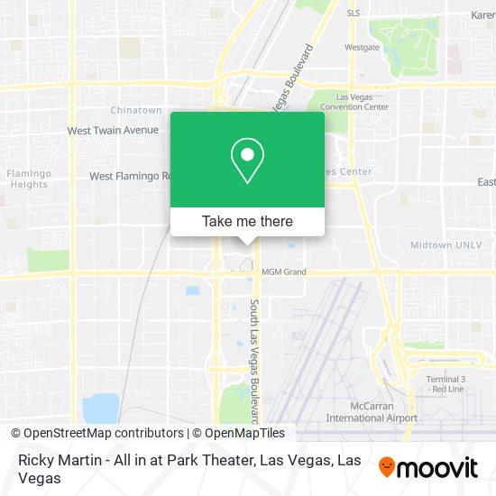 Ricky Martin - All in at Park Theater, Las Vegas map