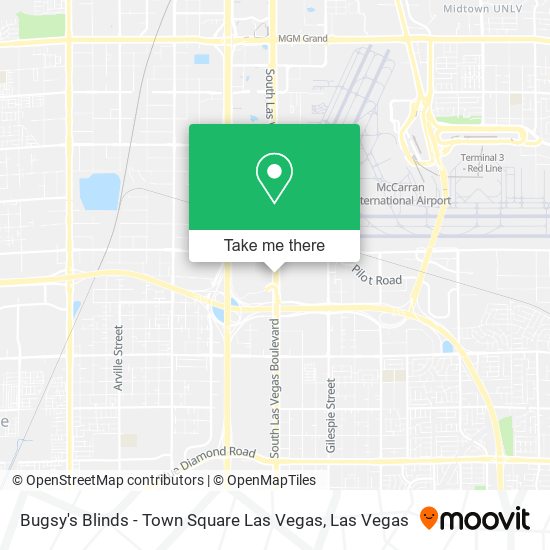 Bugsy's Blinds - Town Square Las Vegas map