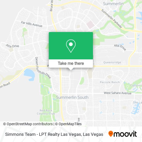 Simmons Team - LPT Realty Las Vegas map