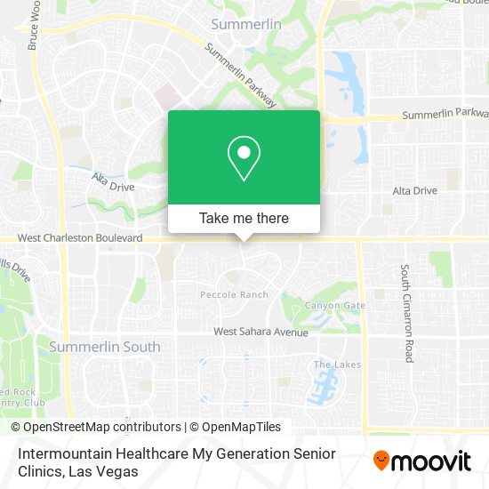 Mapa de Intermountain Healthcare My Generation Senior Clinics
