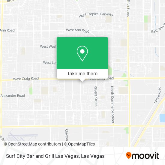 Mapa de Surf City Bar and Grill Las Vegas