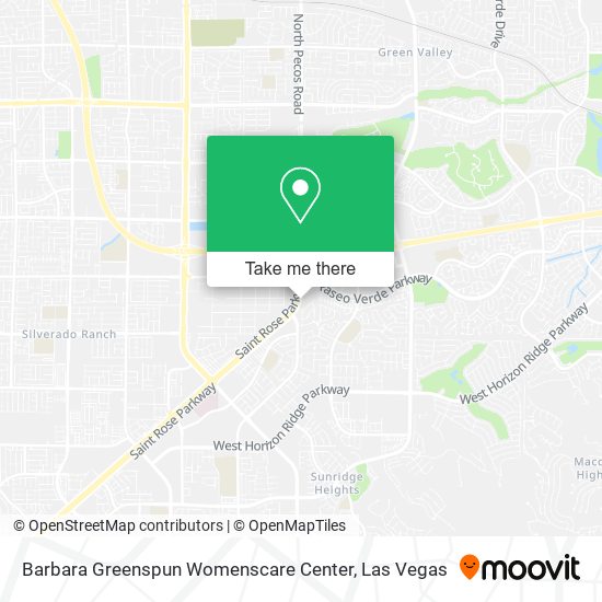 Mapa de Barbara Greenspun Womenscare Center