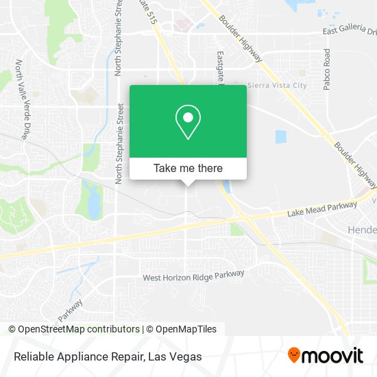 Mapa de Reliable Appliance Repair