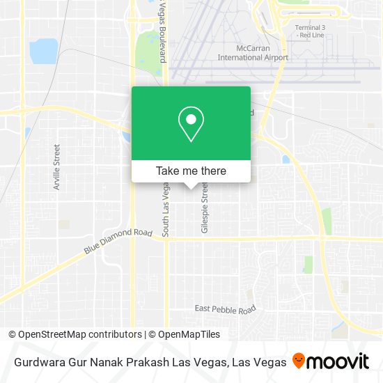 Mapa de Gurdwara Gur Nanak Prakash Las Vegas